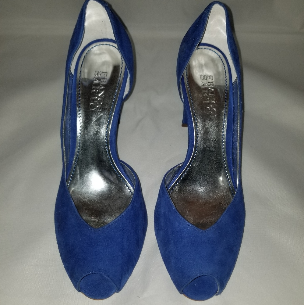 Franco Sarto Sexy Suede Blue Heels